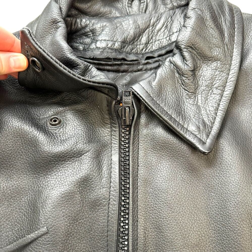 Antelope Creek Black Leather Fringe Motorcycle Jacket Size Medium - Picture 13 of 14